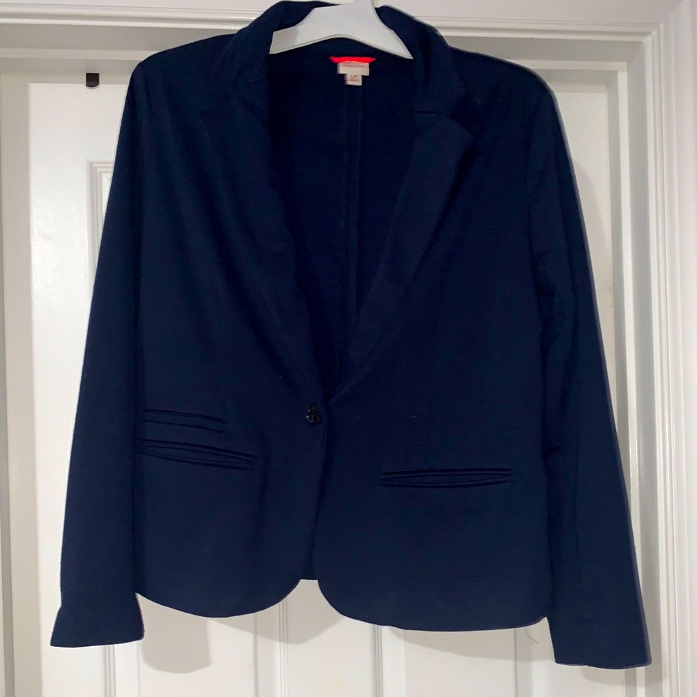 Blue knit blazer